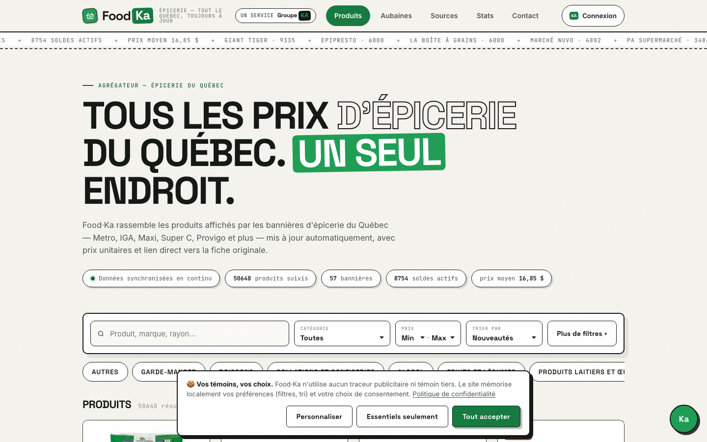 Étape 1 — accueil Food·Ka